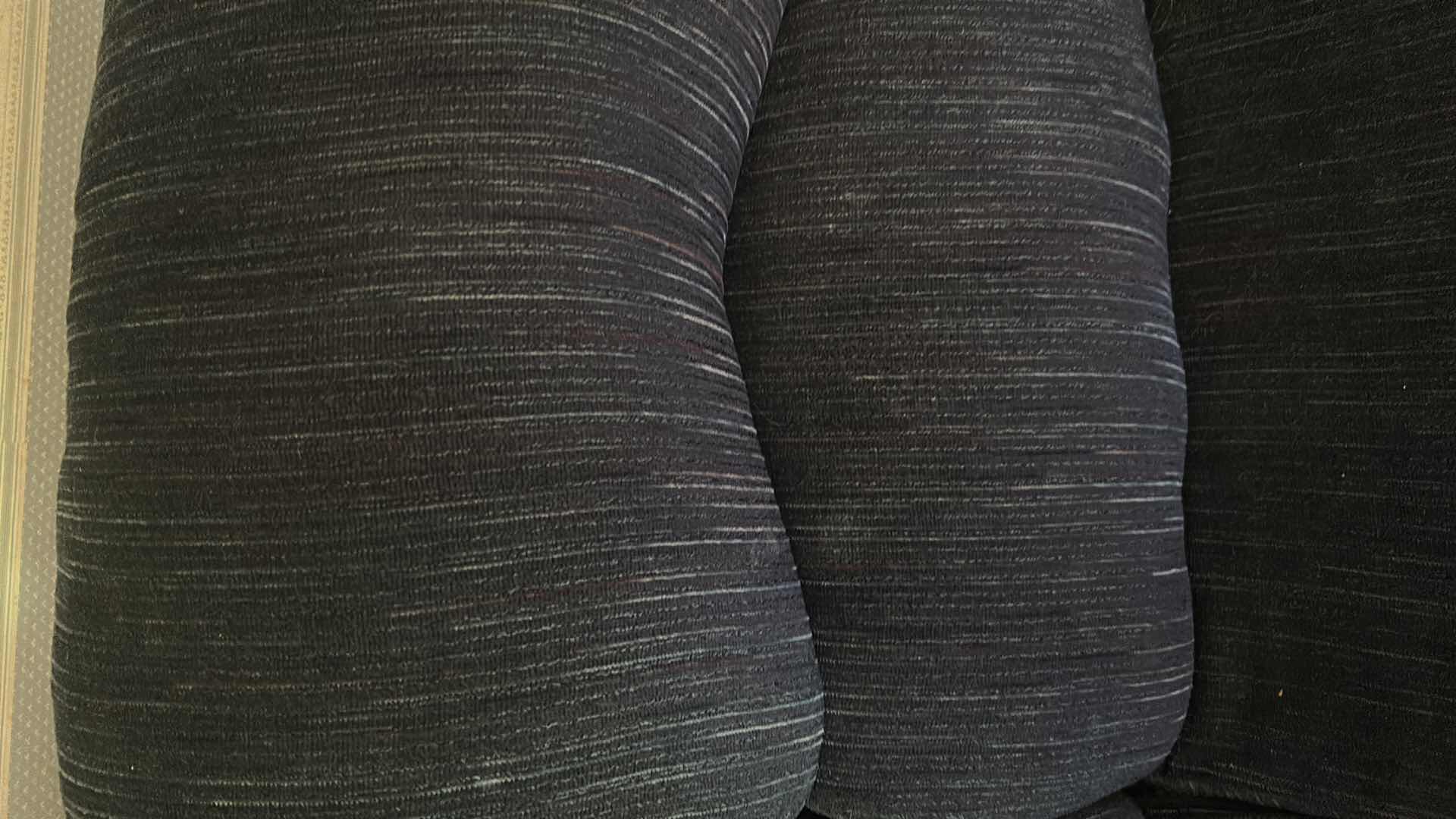 Photo 1 of ASHLEY SIMPLE JOY NAVY BLUE RECLINING LOVESEAT CORDUROY FABRIC