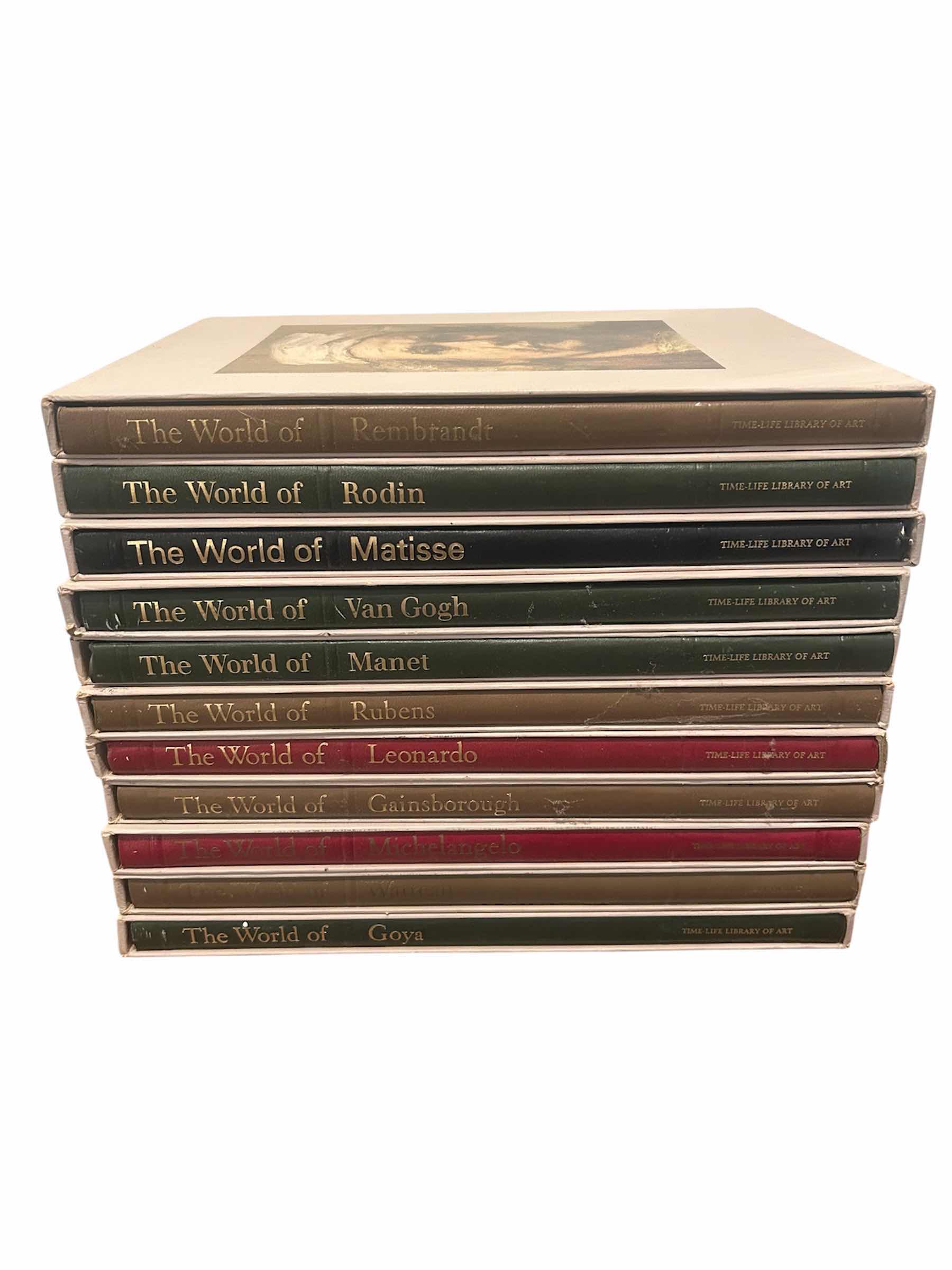 Photo 1 of SET OF 10 VINTAGE HARDCOVER BOOKS TIME LIFE LIBRARY OF ART SERIES IN DECORATIVE SLIPCASES