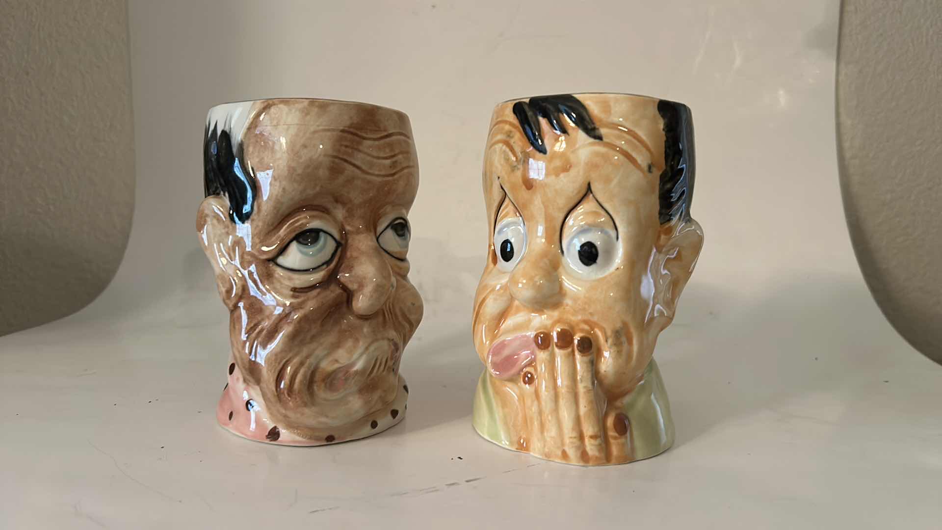 Photo 1 of 2 VINTAGE CERAMIC CHARACTER MUGS H5”