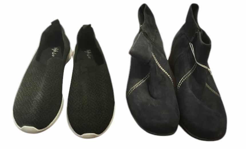 Photo 1 of BLACK SLIP ONS AND  ANKLE BOOTS SIZE 9 WOMENS