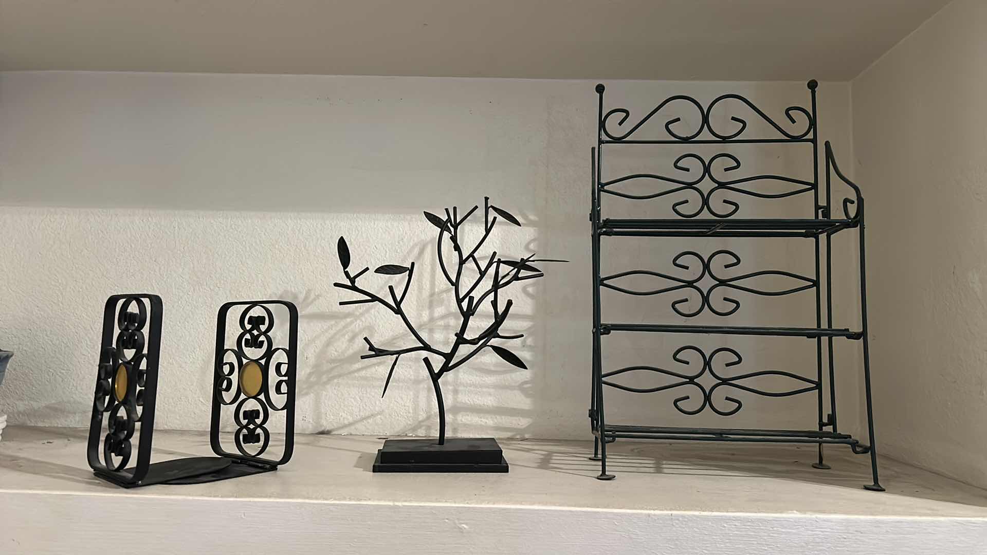 Photo 1 of METAL BOOKENDS, METAL TREE, COLLAPSIBLE STAND H 18”