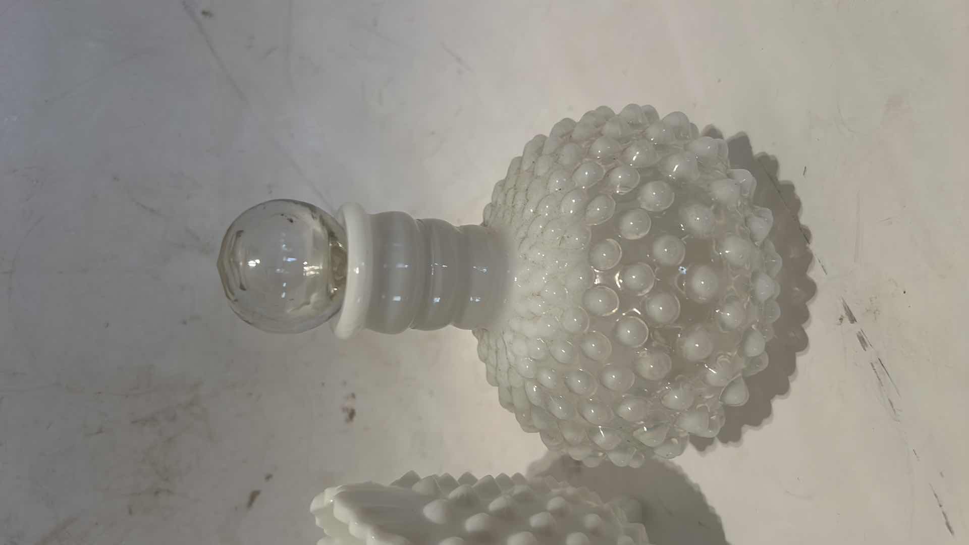 Photo 1 of 2 VINTAGE FENTON HOBNAIL MILK GLASS ITEMS  (TALLEST H6”)