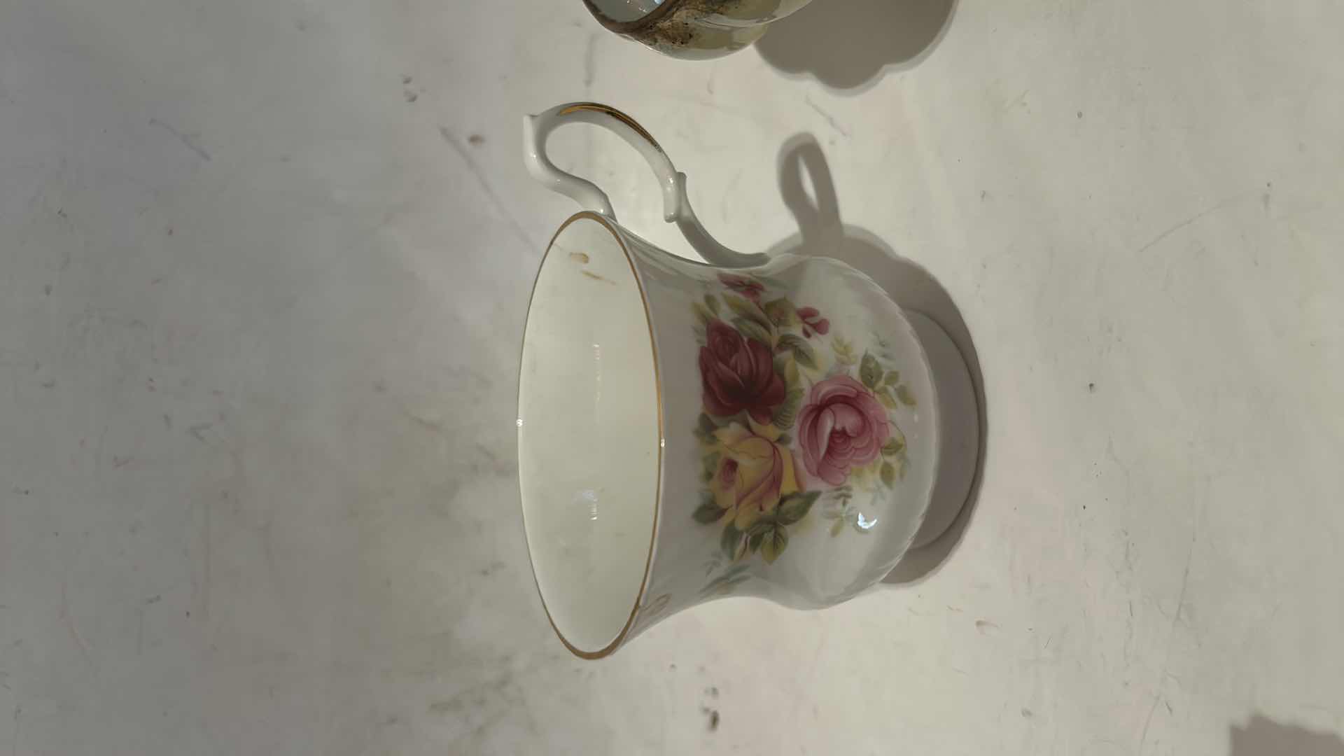 Photo 1 of 2-TIER DESSERT STAND, COLLECTIBLE TEACUPS AND DISH