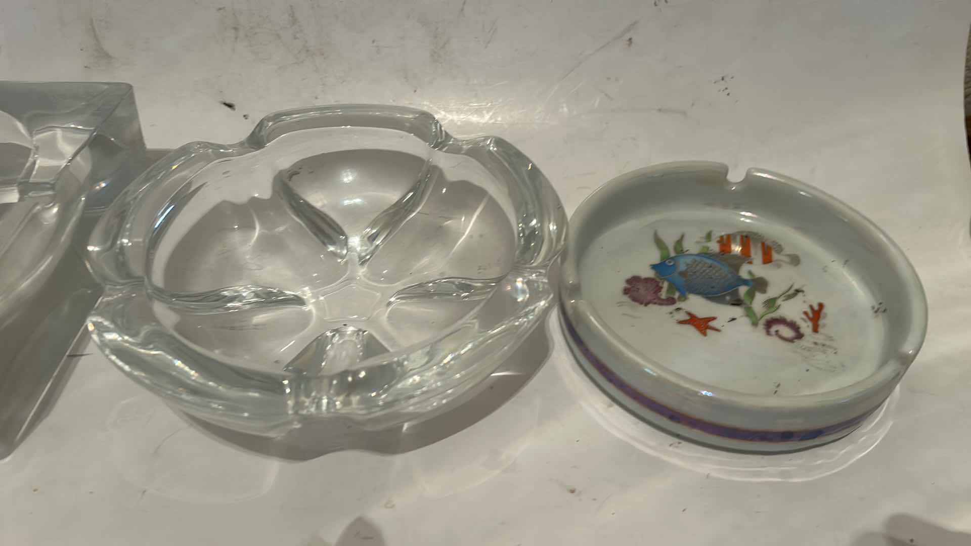 Photo 1 of 3 ASHTRAYS & TINY PORCELAIN PIG