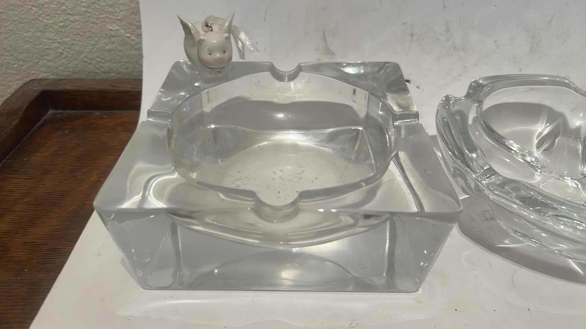 Photo 1 of 3 ASHTRAYS & TINY PORCELAIN PIG