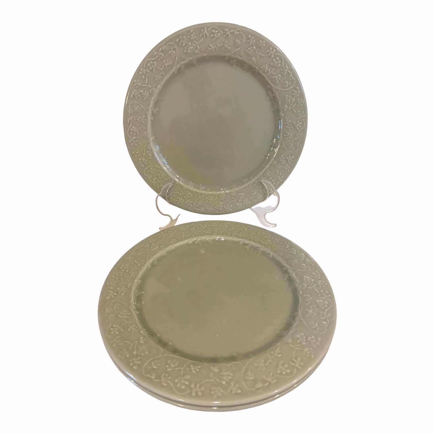 Photo 1 of (3)PCS WORLD MARKET SAGE PLATES D12”