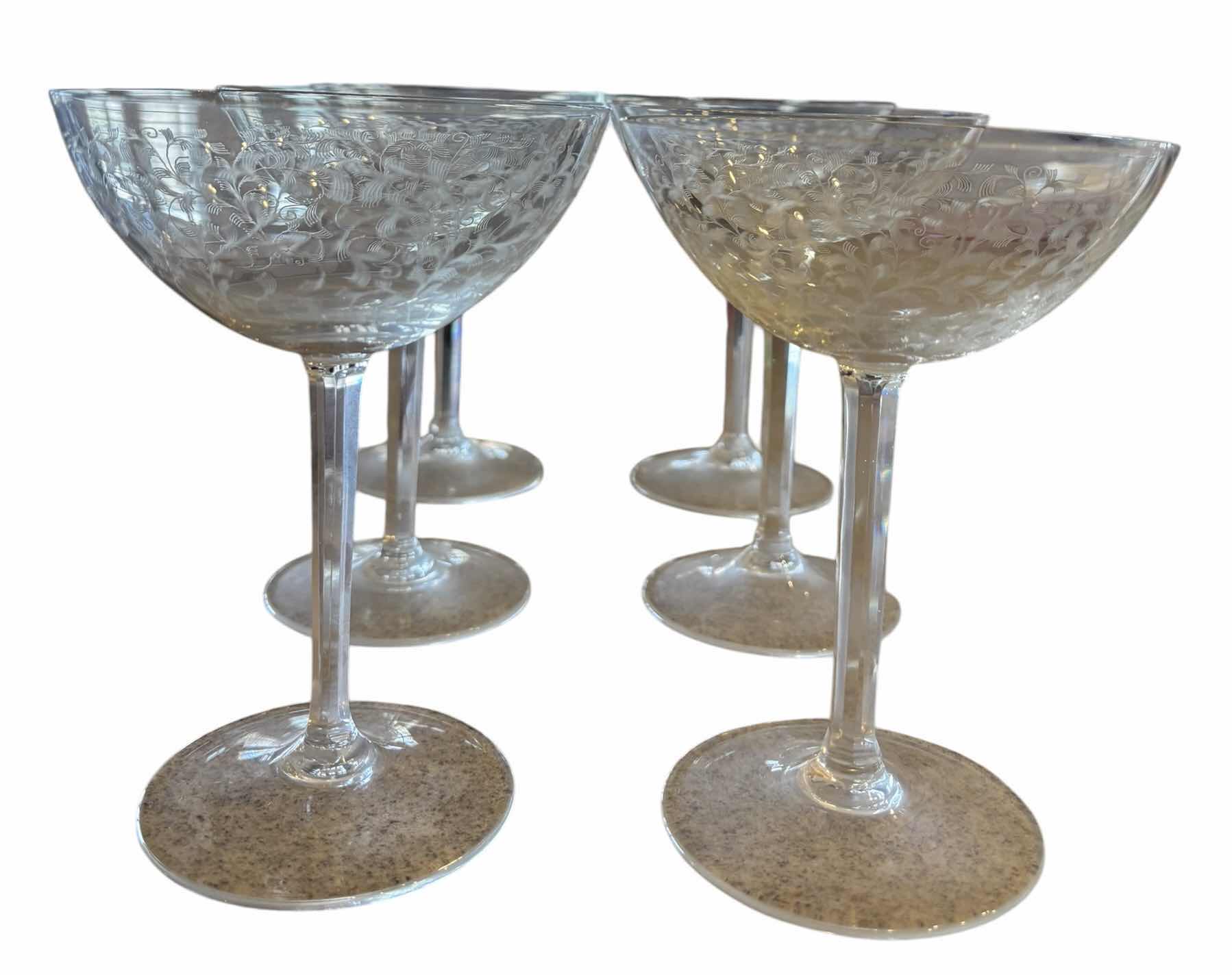 Photo 1 of VINTAGE CRYSTAL CHAMPAGNE GLASSES (6)
