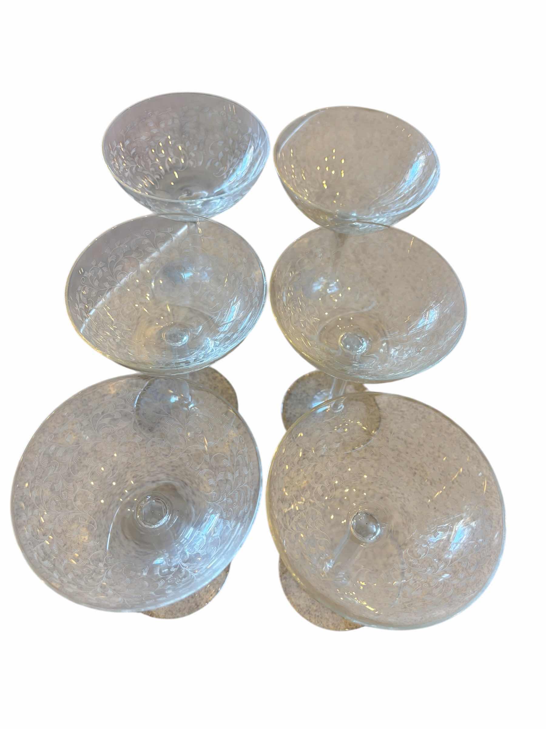 Photo 1 of VINTAGE CRYSTAL CHAMPAGNE GLASSES (6)