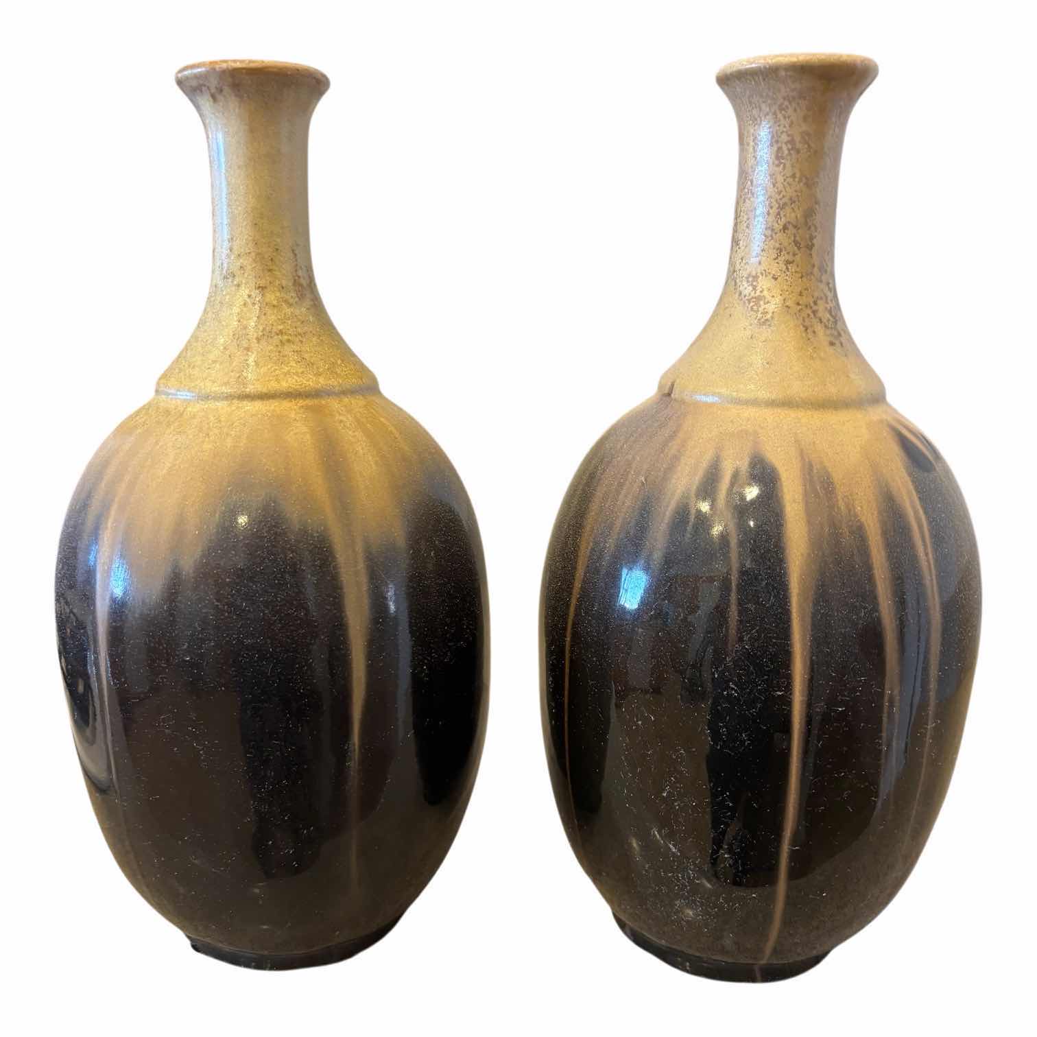 Photo 1 of STUDIO ART POTTERY VASES (2) H11” $40