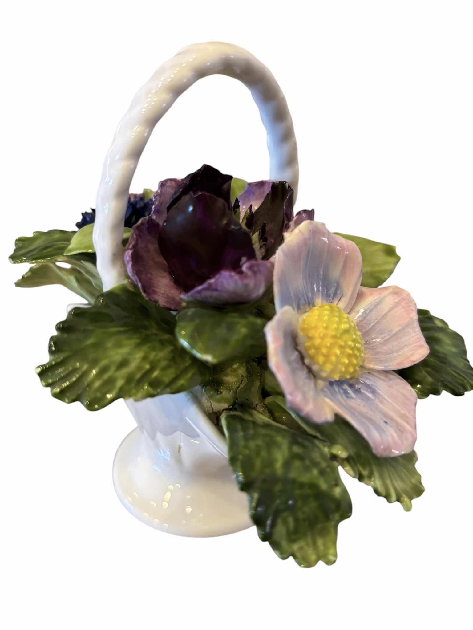 View 4 of ROYAL ADDERLEY & CROWN STAFFORDSHIRE VINTAGE PORCELAIN FLOWER ARRANGEMENTS (5) (TALLEST H4”)