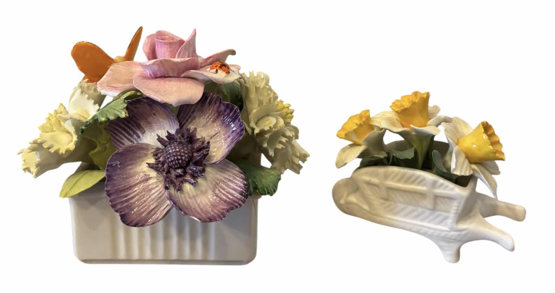 View 2 of ROYAL ADDERLEY & CROWN STAFFORDSHIRE VINTAGE PORCELAIN FLOWER ARRANGEMENTS (5) (TALLEST H4”)