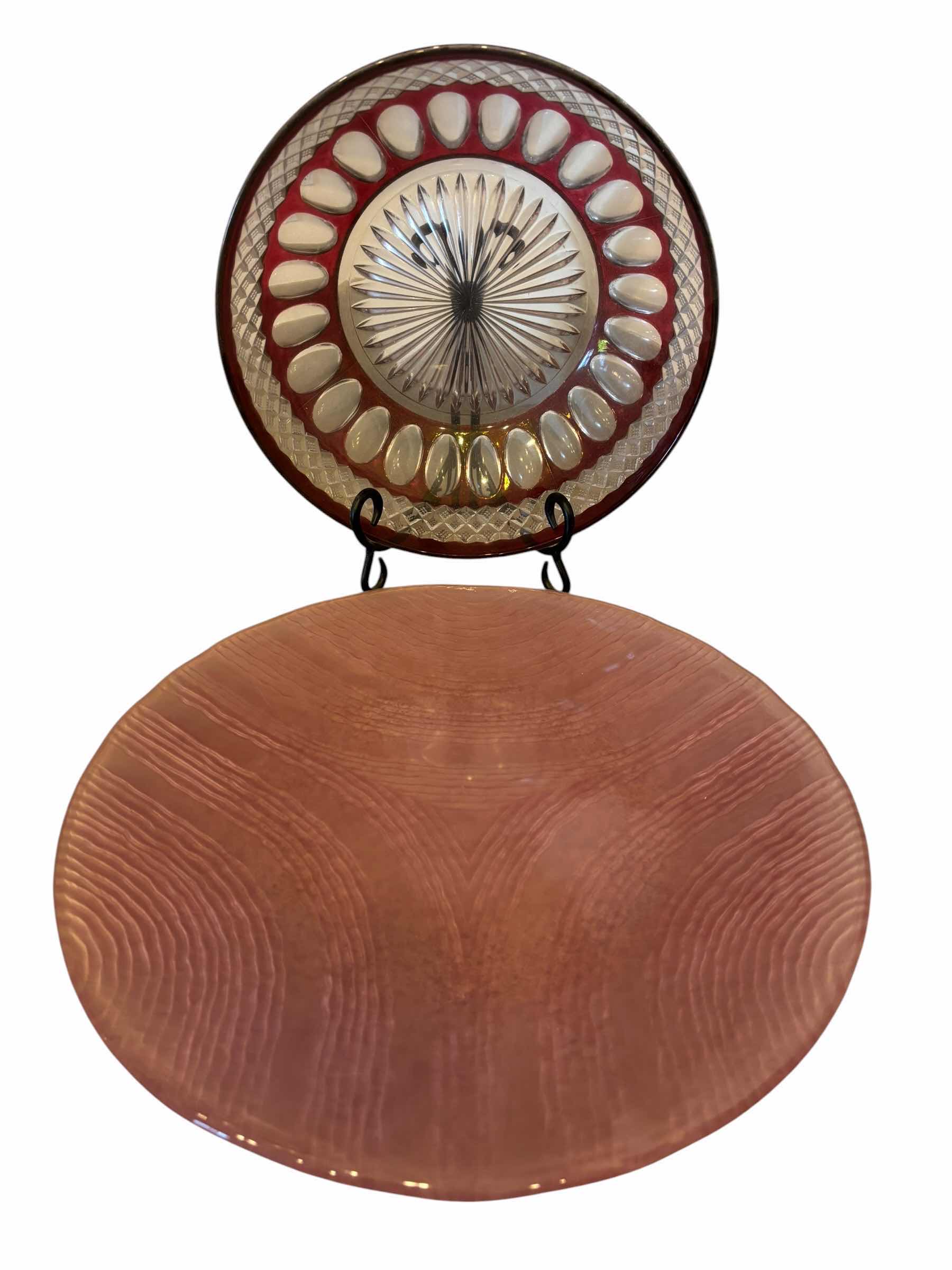 Photo 1 of VINTAGE WESTMORELAND GLASS BOWL & LIBBY FROSTED GLASS PLATE 13.5”D