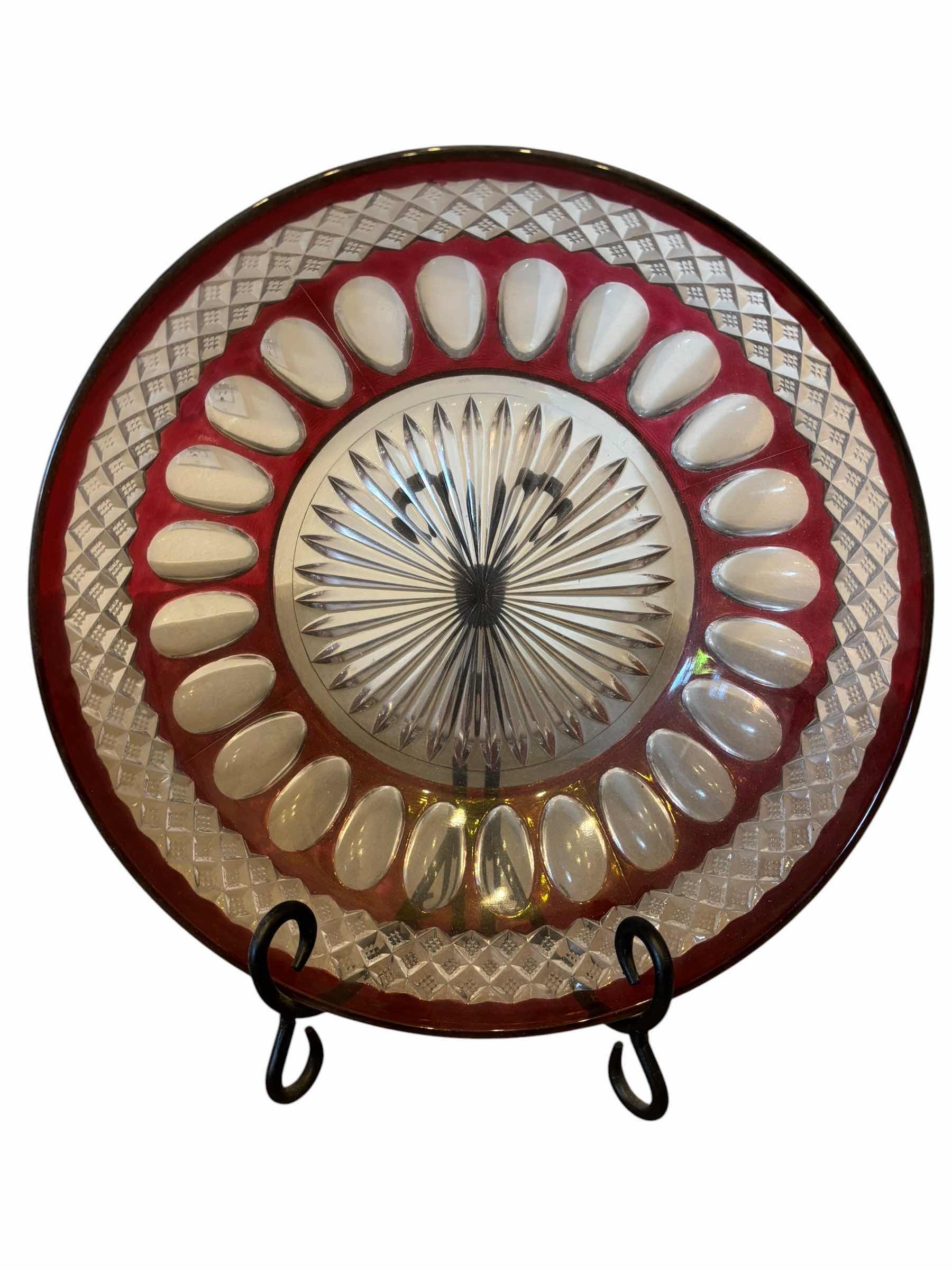 Photo 1 of VINTAGE WESTMORELAND GLASS BOWL & LIBBY FROSTED GLASS PLATE 13.5”D