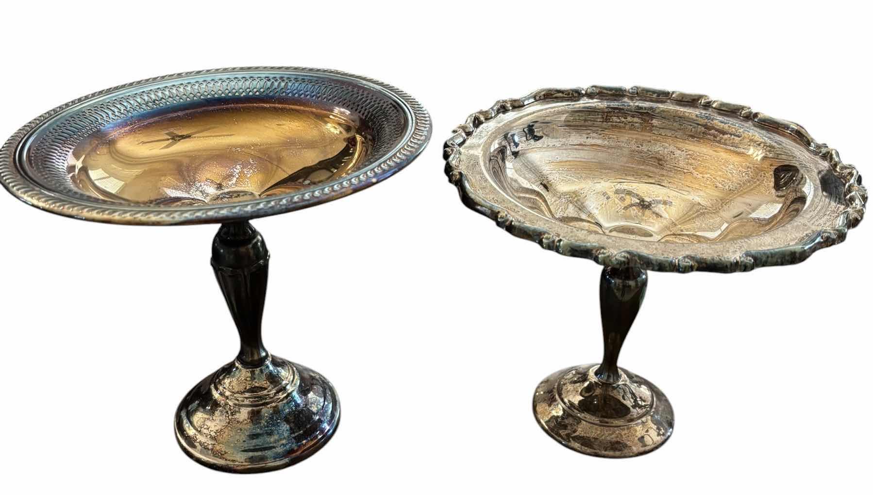 Photo 1 of VINTAGE SILVER-PLATE COMPOTE DISHES (2) H7”