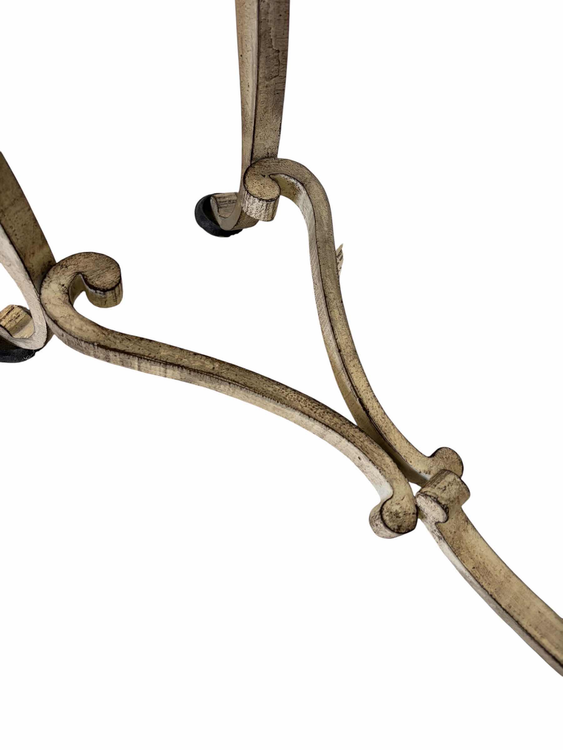Photo 1 of WROUGHT IRON CONSOLE TABLE WITH GLASS TOP H26” X 66”