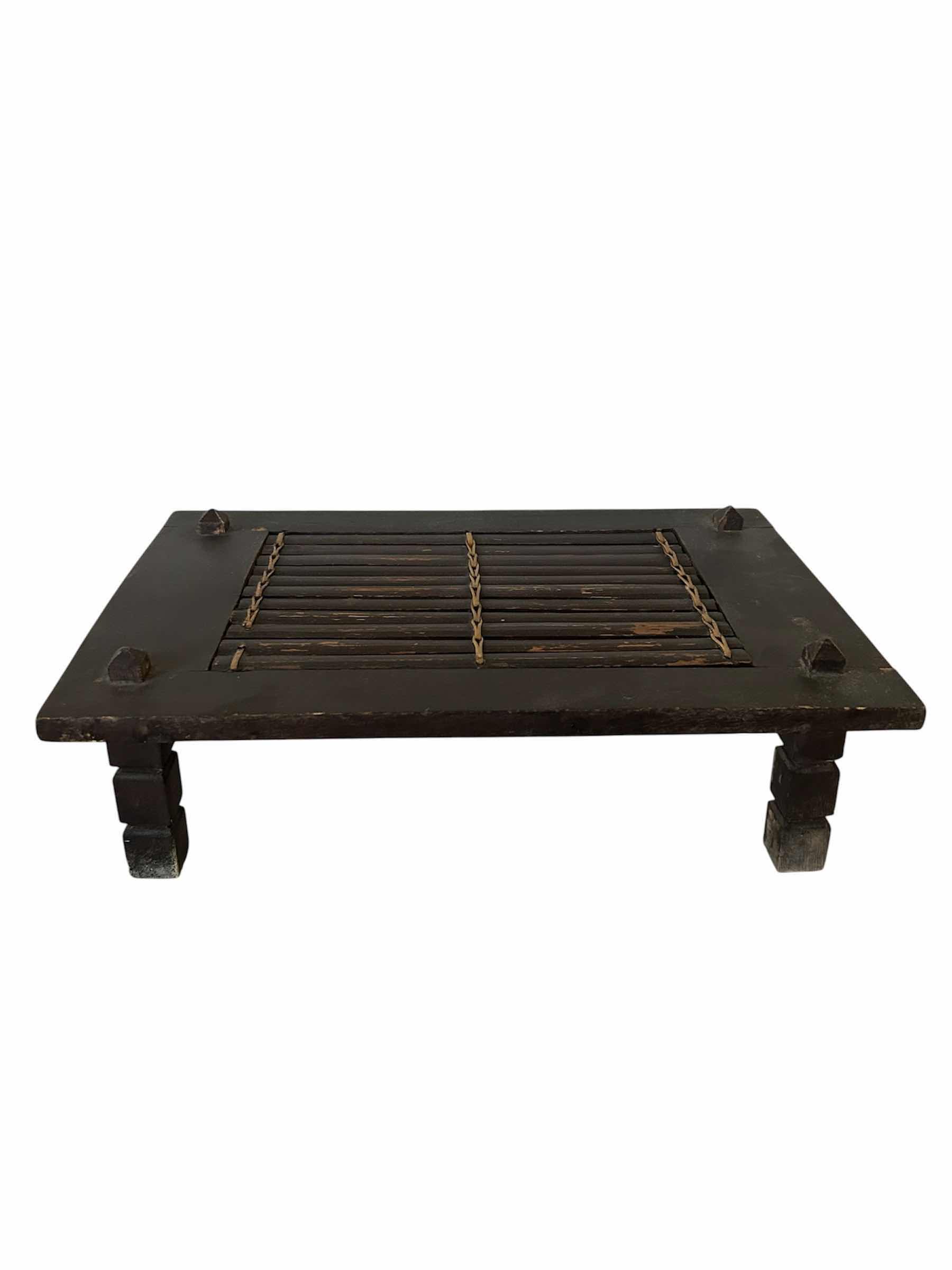 View 1 of LOW WOODEN TINETAN ALTAR TABLE 16" X 10" H 4"