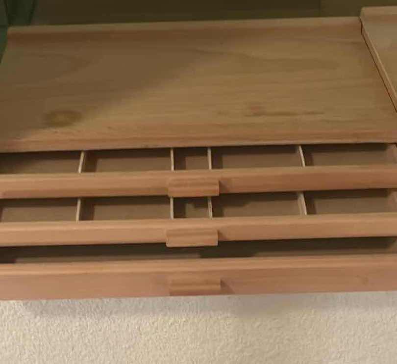 Photo 1 of 2- NATURAL WOOD ARTIST STORAGE CHEST W 3 & 4 DRAWERS