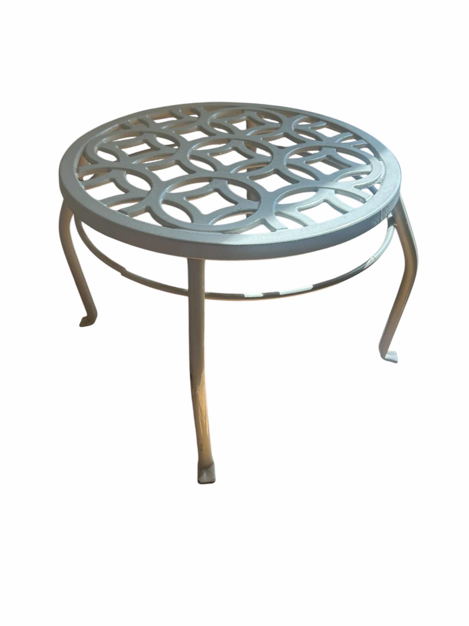 Photo 1 of CREAM INDOOR/OUTDOOR 12" ROUND STEEL PLANT STAND H 9"