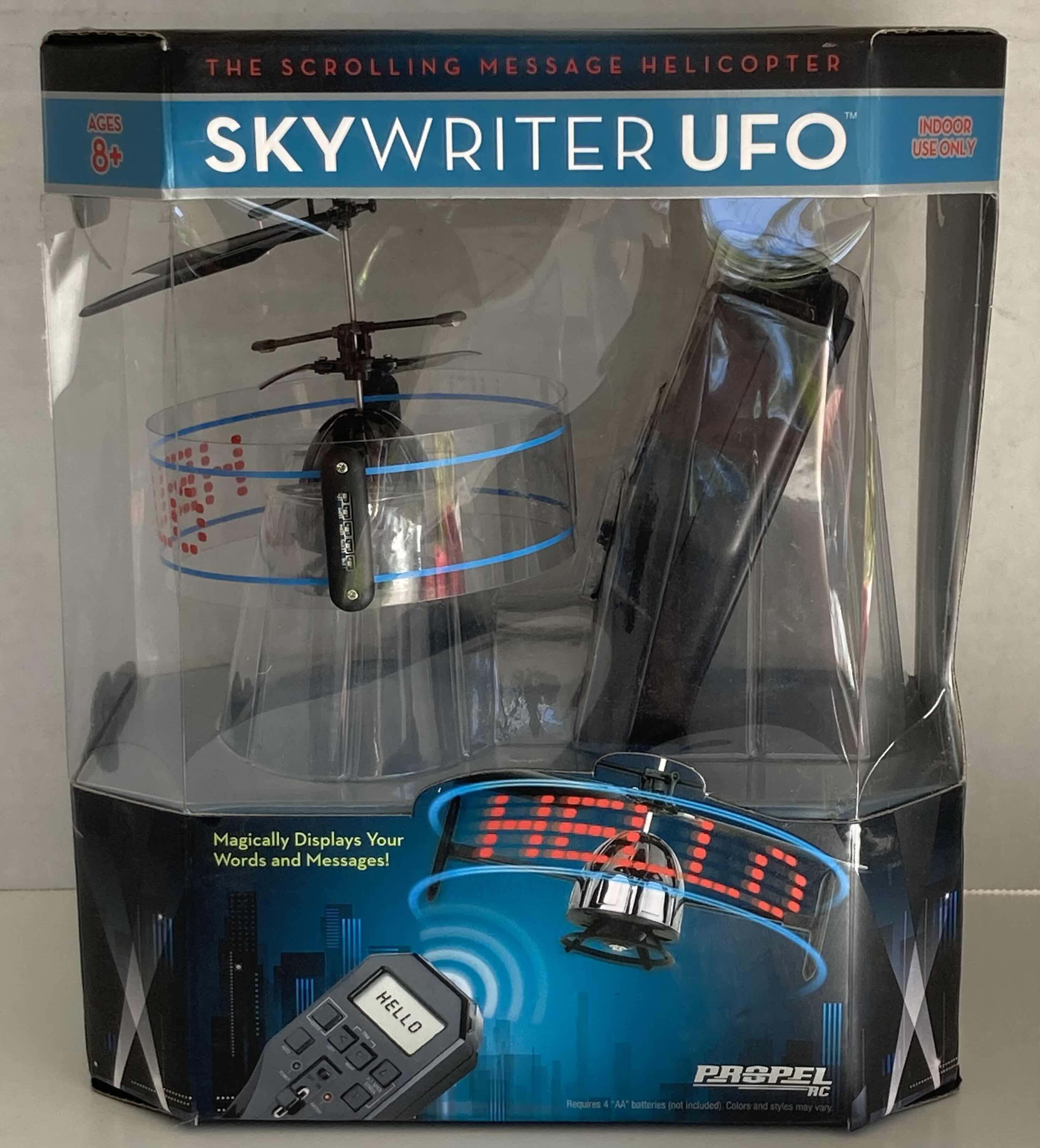 Photo 1 of NEW BROOKSTONE PROPEL RC SKYWRITER UFO REMOTE CONTROL HELICOPTER