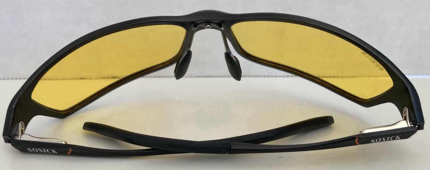 Photo 1 of SOXICK ANTI-GLARE POLARIZED YELLOW NIGHT DRIVING GLASSES FOR MEN W BLACK FRAME
