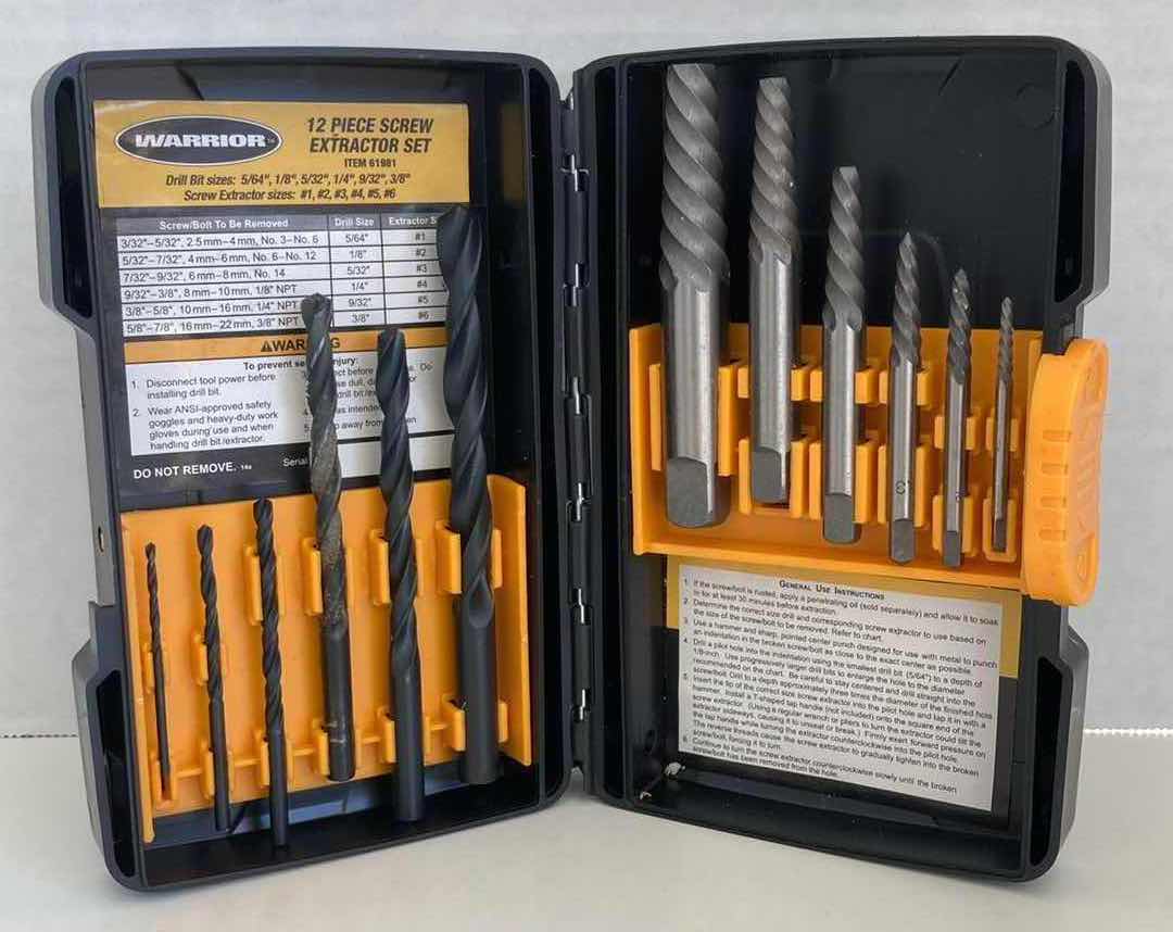 Photo 1 of WARRIOR 12PC SCREW EXTRACTOR SET & PRECISION 16PC SCREWDRIVER SET