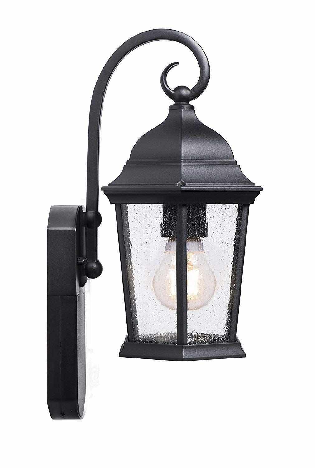 Photo 1 of MAXIMUS COACH BLACK FINISH SMART SECURITY LANTERN LIGHT FIXTURE W SPECKLED GLASS MODEL SPL11-07A1N4-BKT 8.79” X 7.81” H17.09”