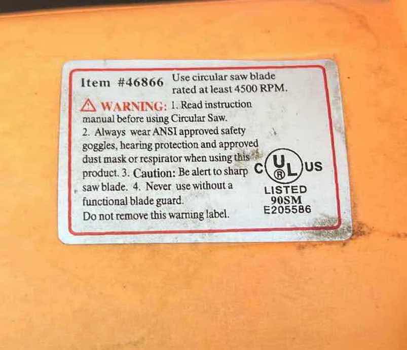 Photo 1 of CHICAGO ELECTRIC 7-1/4” CIRCULAR SAW MODEL 46866