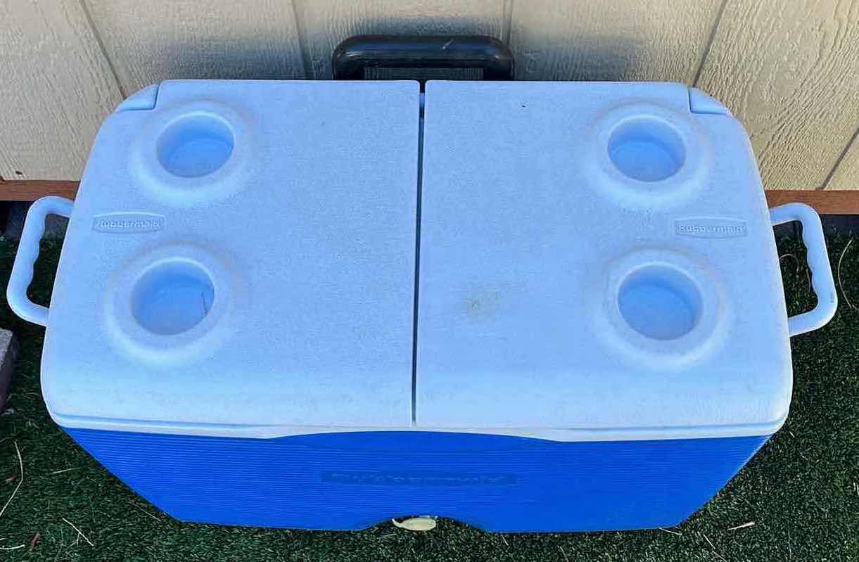 Photo 1 of RUBBERMAID ROLLING COOLER ICE CHEST 30” X 15.5” H19”