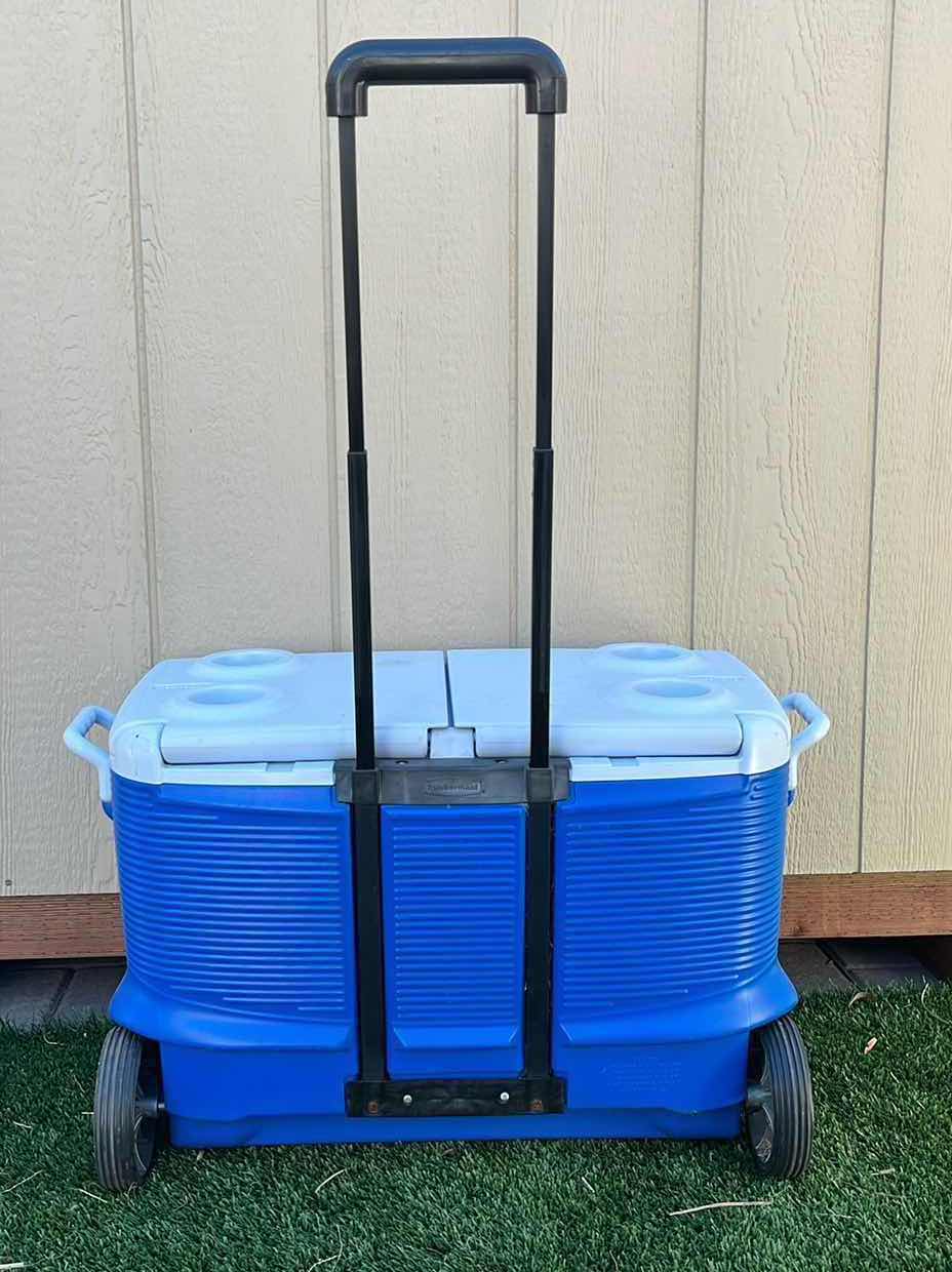 Photo 1 of RUBBERMAID ROLLING COOLER ICE CHEST 30” X 15.5” H19”