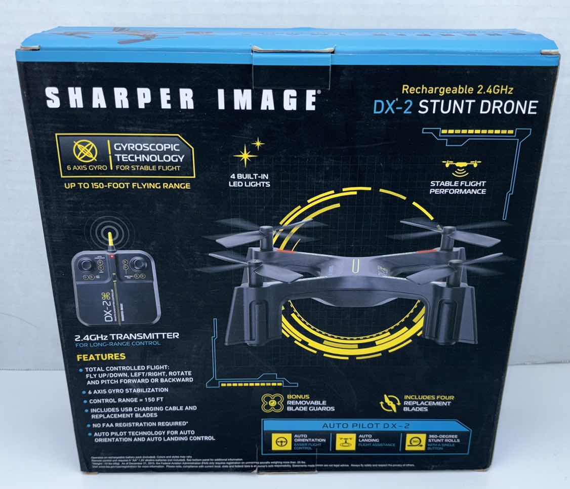 Photo 1 of NEW SHARPER IMAGE DX-2 STUNT DRONE, RECHARGEABLE 2.4GHz