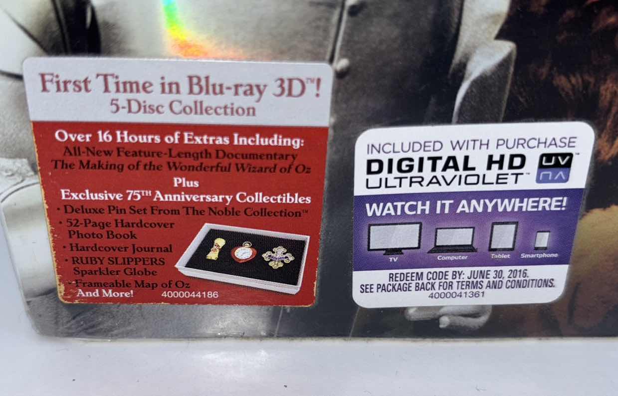 Photo 1 of NEW 75TH ANNIVERSARY THE WIZARD OF OZ BLU-RAY 3D LIMITED EDITION 5-DISC COLLECTION BOX SET (152,415 OF 220,000)