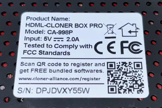 Photo 1 of CLONER ALLIANCE HDML CLONER BOX PRO (CA-998P)