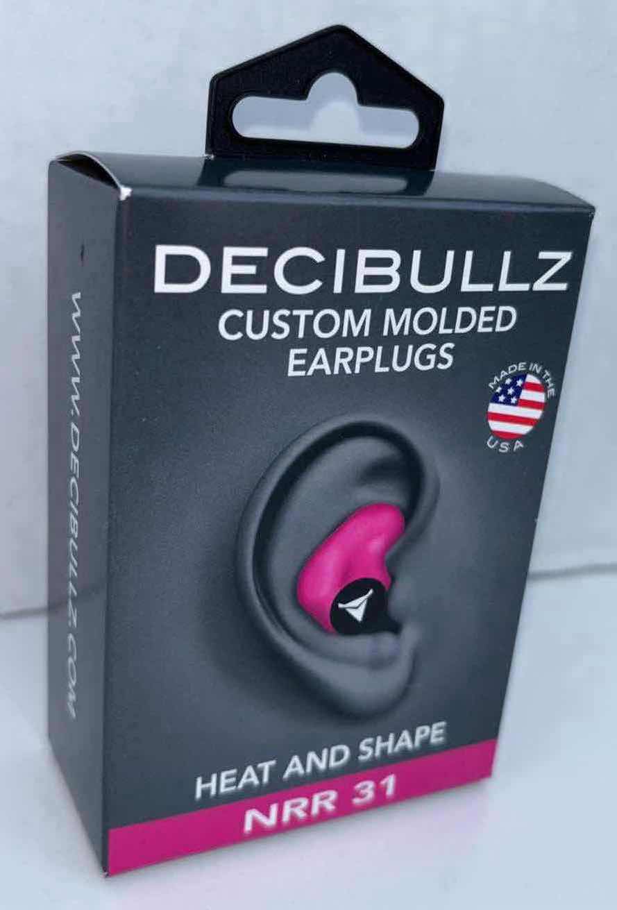 Photo 1 of DECIBULLZ CUSTOM MOLDED EARPLUGS 31dB, HEAT & SHAPE (NRR31, PINK)