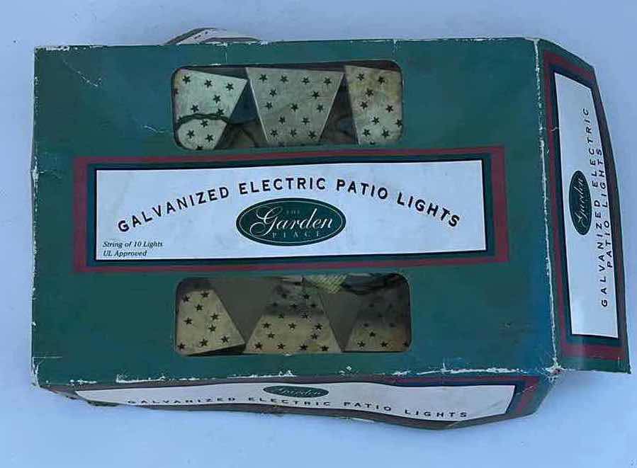 Photo 1 of THE GARDEN PLACE GALVANIZED ELECTRIC PATIO 10 LIGHT STRING LIGHTS