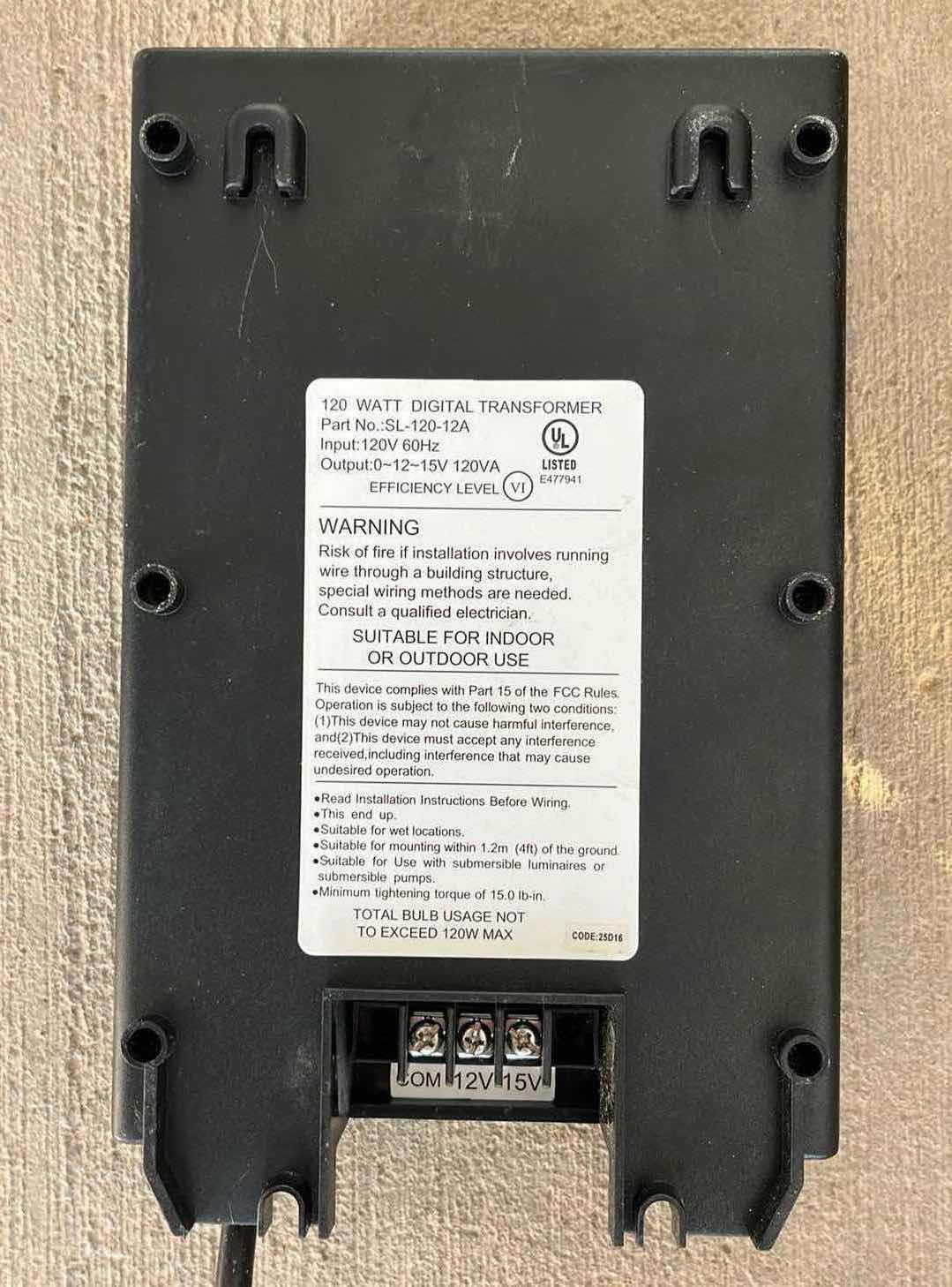 Photo 1 of HAMPTON BAY DUSK TO DAWN 120W LANDSCAPE LIGHT DIGITAL TRANSFORMER MODEL SL-120-12A