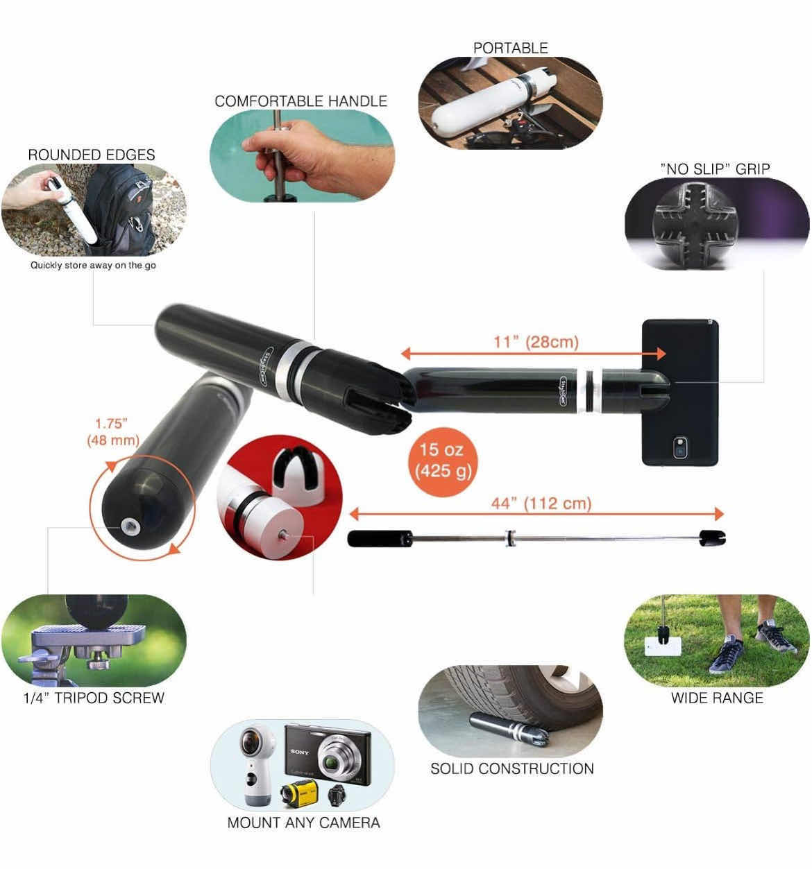 Photo 1 of STAYBLCAM CAMERA/PHONE/GOPRO EXTENDIBLE STABILIZER