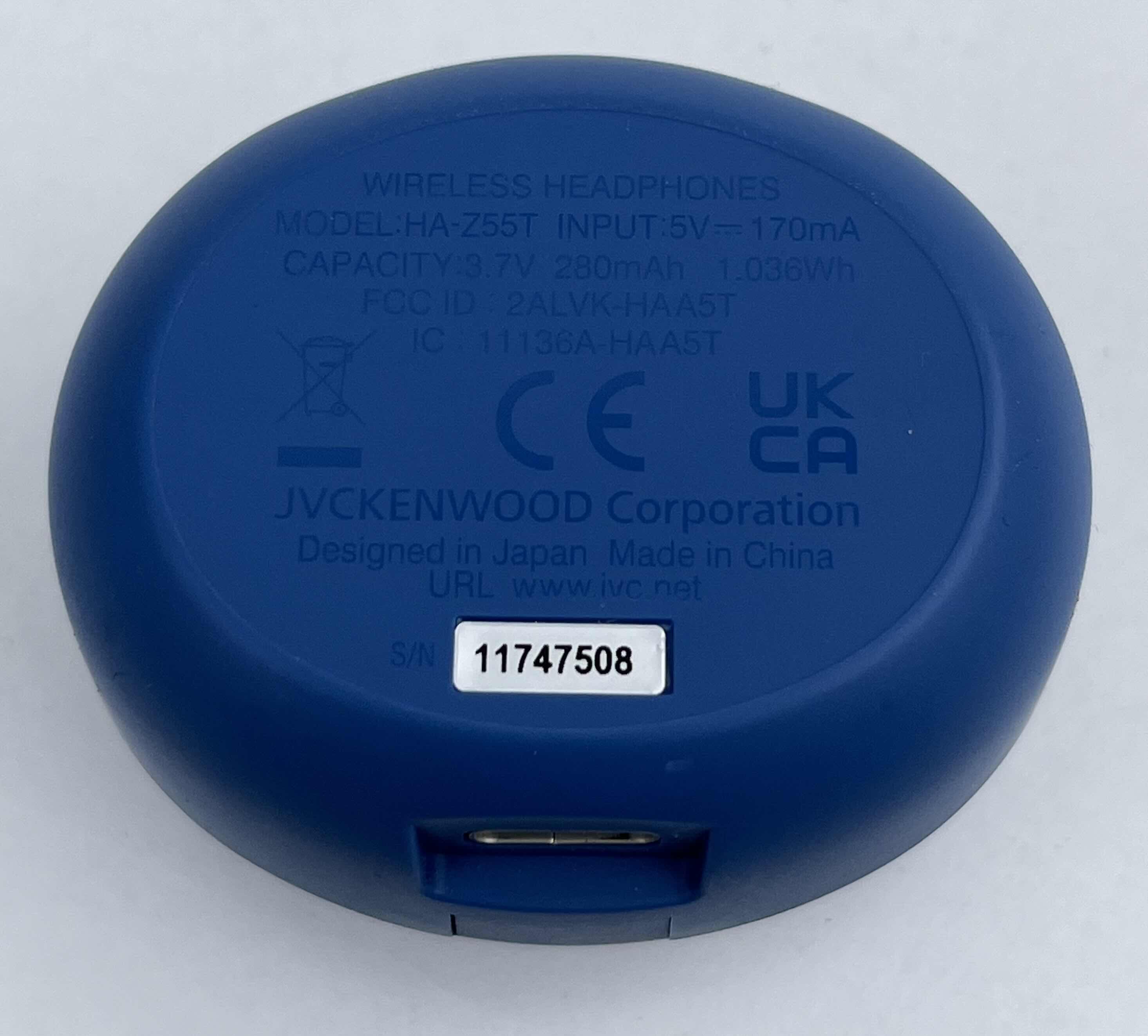 Photo 1 of JVC WATERPROOF BLUE WIRELESS HEADPHONES MODEL HA-Z55T