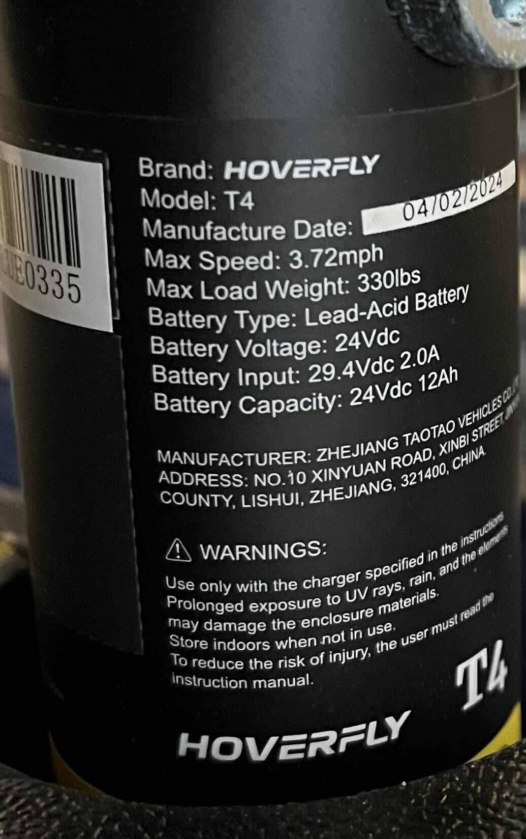 Photo 1 of HOVERFLY BLUE 4 WHEEL MOBILITY SCOOTER MODEL T4 (READ NOTES)