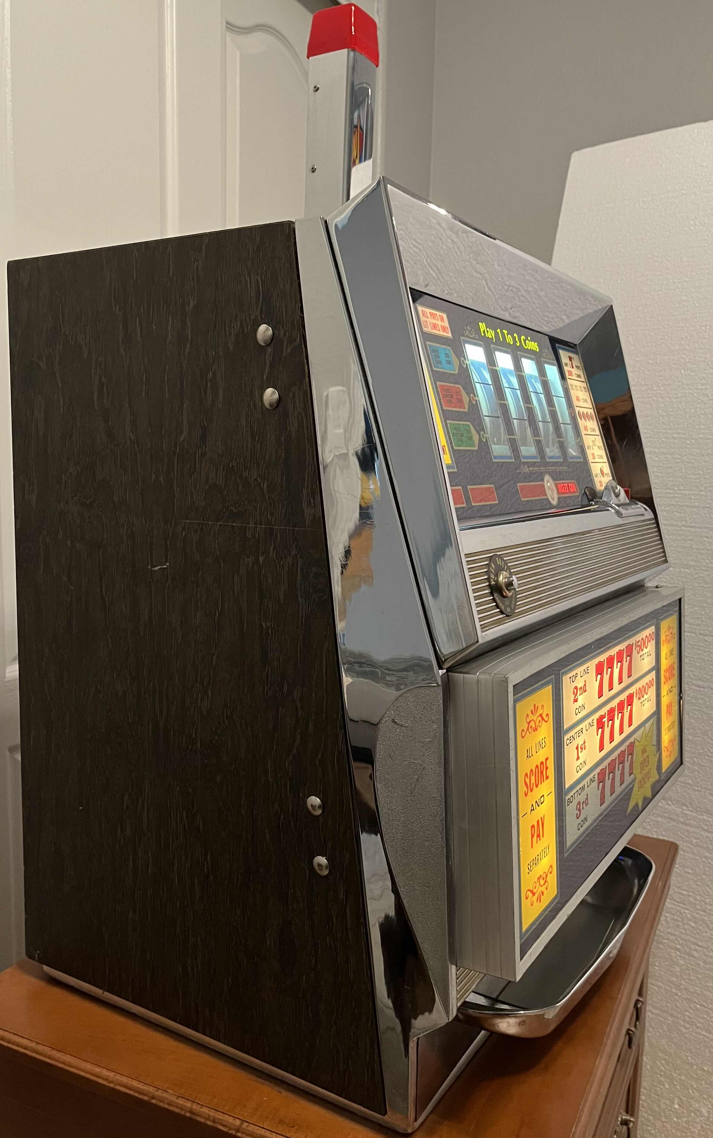 Photo 1 of BALLY CORP. CASINO 5 CENT NICKEL 4 REEL SLOT MACHINE MODEL 989-5