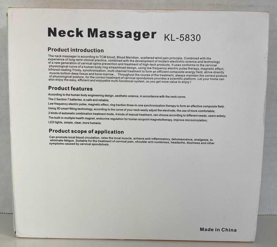 Photo 1 of PORTABLE RECHARGEABLE NECK MASSAGER MODEL KL-5830