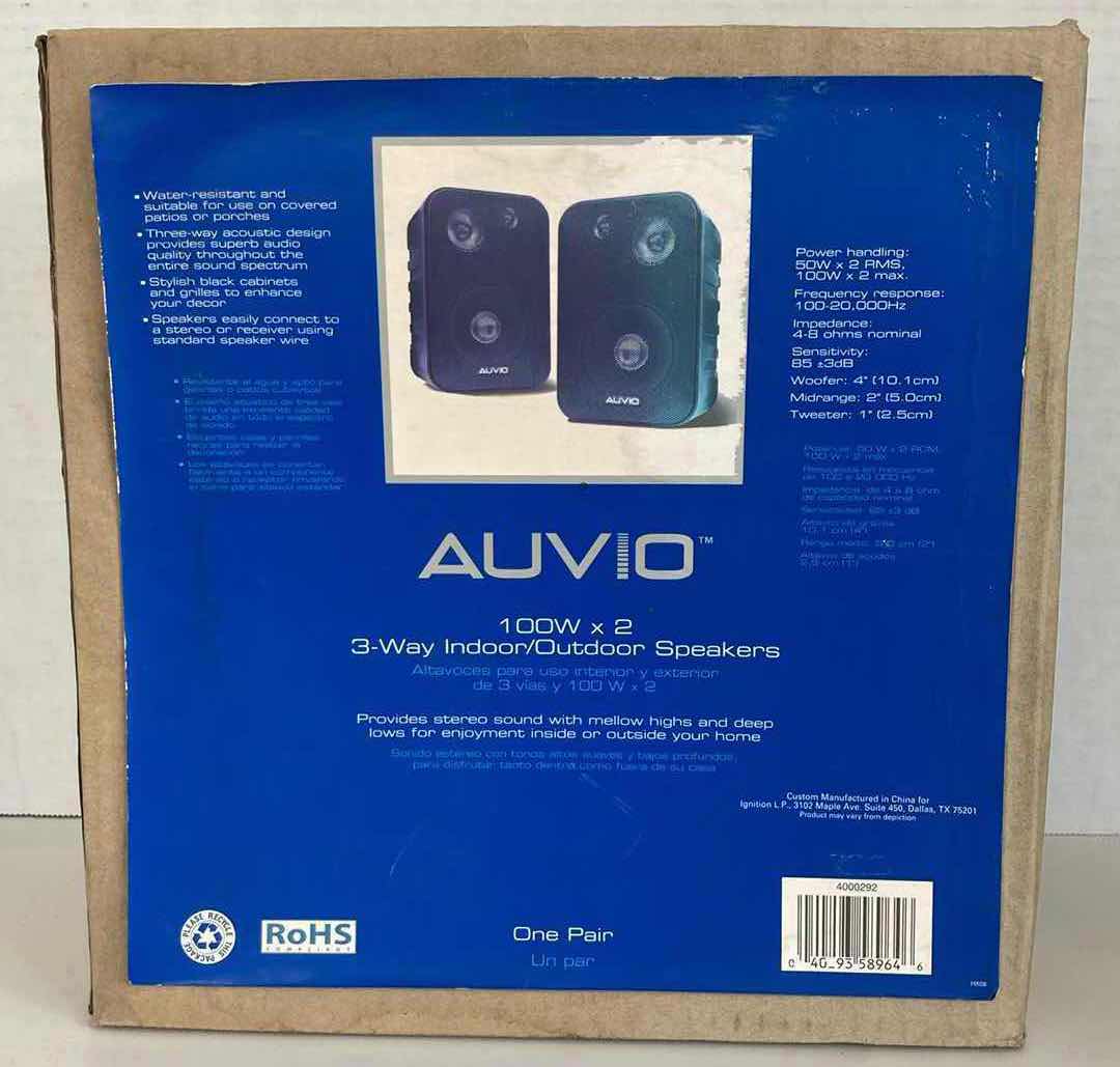 Photo 1 of AUVIO 100W 3-WAY INDOOR/OUTDOOR SPEAKERS