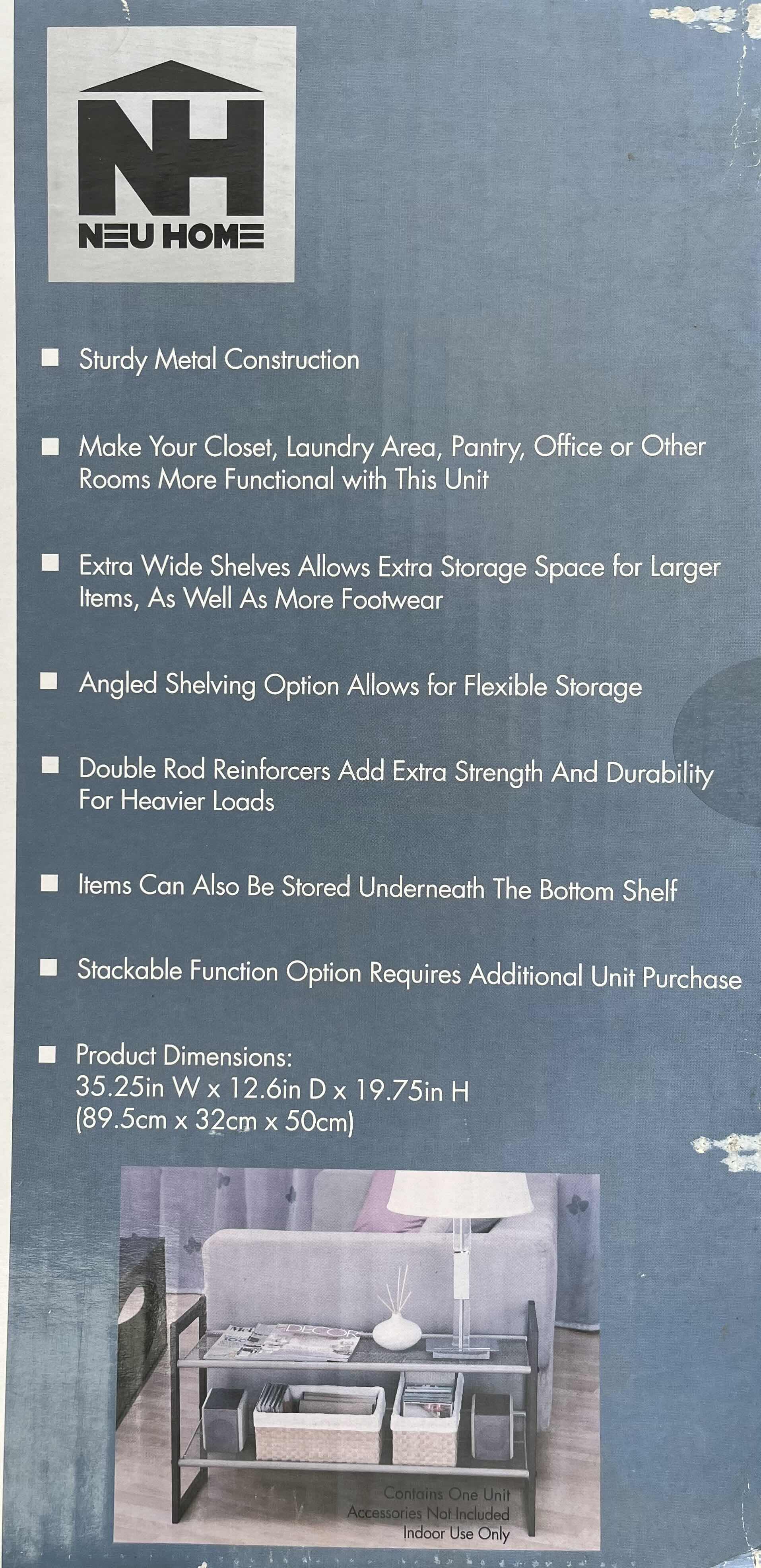 Photo 1 of NEU HOME 2 TIER STACKABLE EXTRA WIDE SHOE RACK