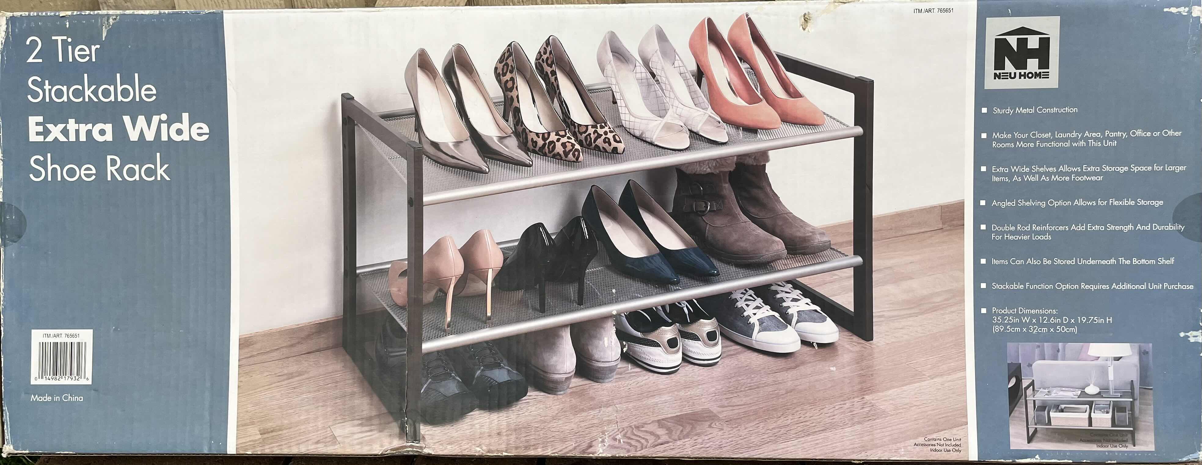 Photo 1 of NEU HOME 2 TIER STACKABLE EXTRA WIDE SHOE RACK