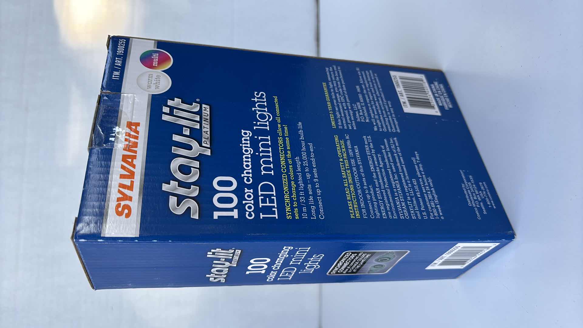 Photo 1 of NEW SYLVANIA STAY-LIT PLATINUM 100 COLOR CHANGING LED MINI LIGHTS, INDOOR/OUTDOOR, 33 FT LIGHTED LENGTH (1900255)