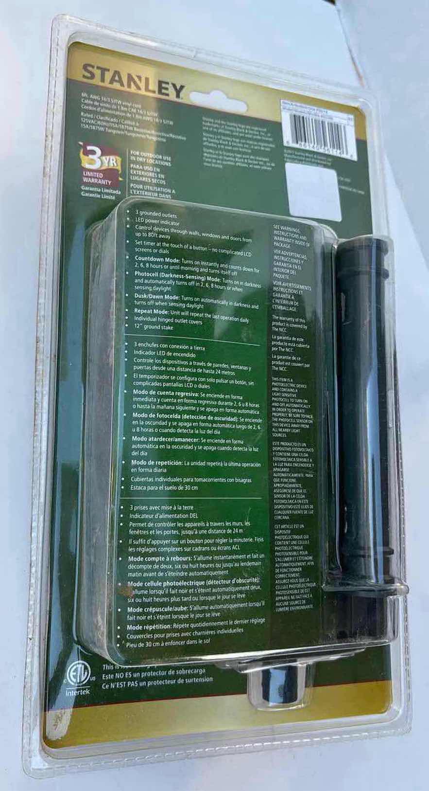 Photo 1 of NEW STANLEY PLUGBANK 3 TOTAL CONTROL 3-OUTLET, PHOTOCELL, COUNTDOWN, GROUND STAKE TIMER W REMOTE