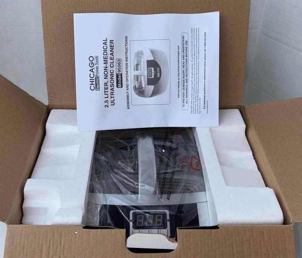 Photo 1 of NEW CHICAGO ELECTRIC POWER TOOLS DIGITAL ULTRASONIC CLEANER, 2.6 QT TANK CAPACITY (ITEM 95563)