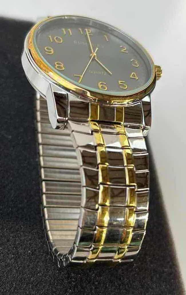 Photo 1 of RUMOURS QUARTZ TWO-TONE WATCH W STAINLESS STEEL BACK, IN CASE W EXTRA LINKS (32124 104)