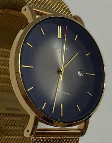 Photo 1 of NIBOSI 1985 MENS SIMPLE FASHION SWISS BRAND QUARTZ WATERPROOF WATCH W GOLD FINISH MESH BAND (N12362)
