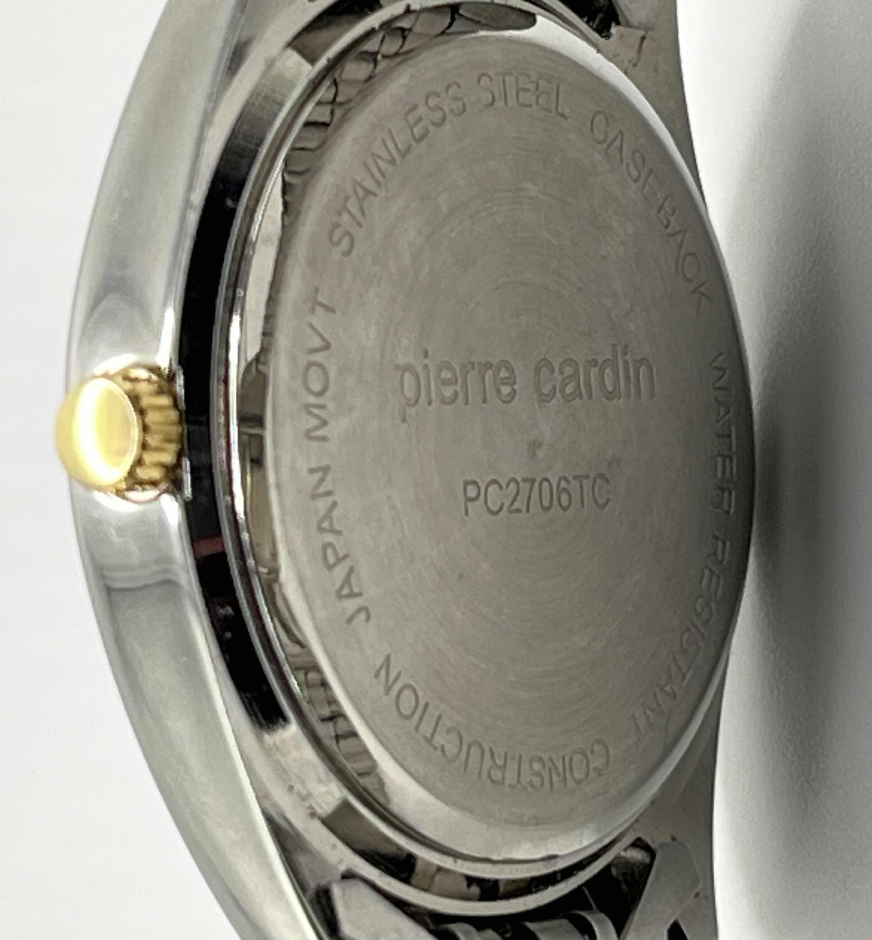 Photo 1 of PIERRE CARDIN W SILVER & GOLD FINISH STAINLESS STEEL BAND MENS WATCH SIZE S-M MODEL PC2706TC