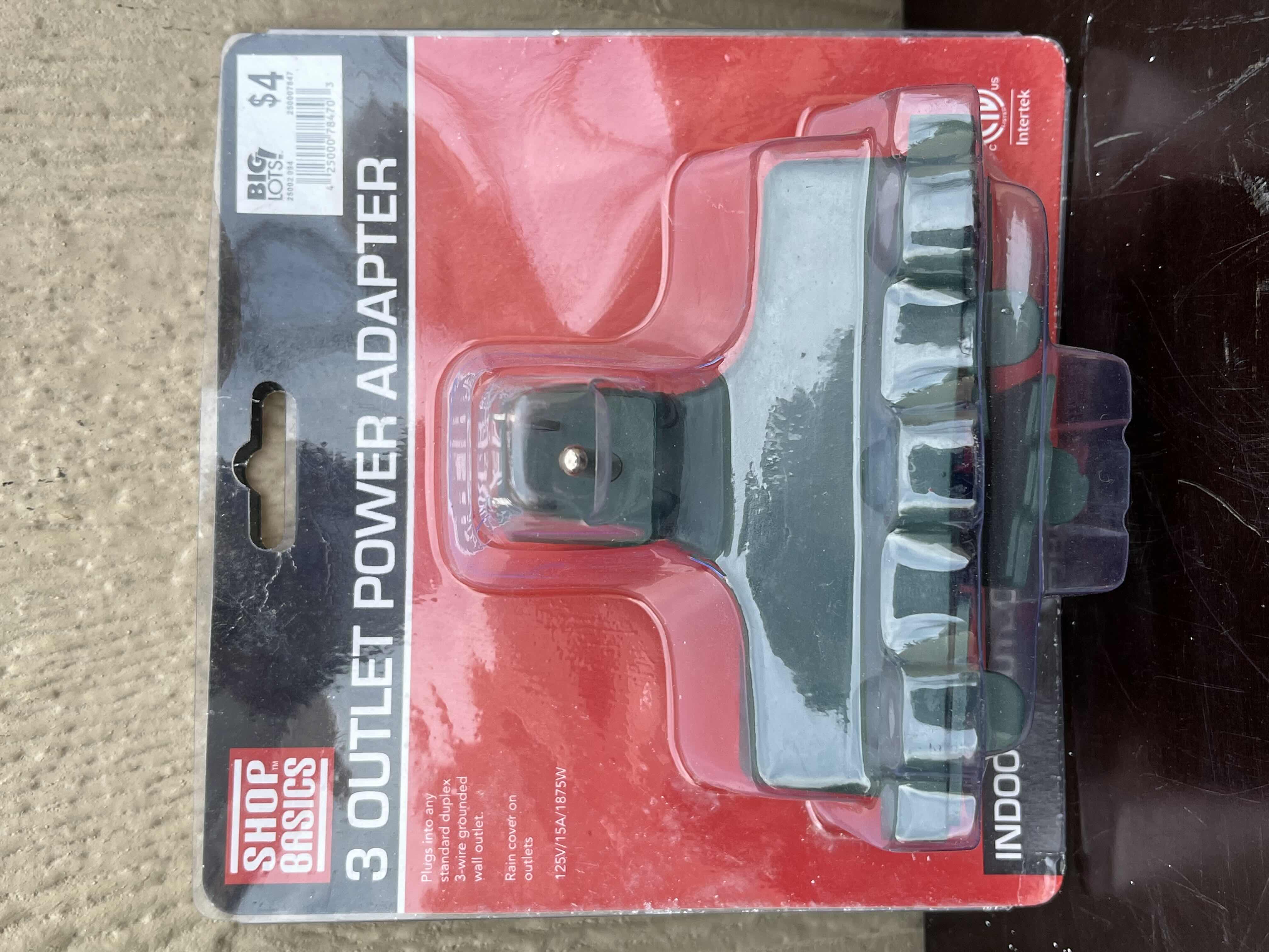 Photo 1 of NEW SHOP BASICS- HEAVY-DUTY WALL OUTLET TAPS, 3 OUTLET POWER ADAPTER & DIGITAL 2 OUTLET TIMER